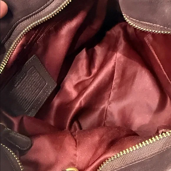 Coach Chocolate Leather Shoulder Bag with Gold Hardware - Picture 11 of 11